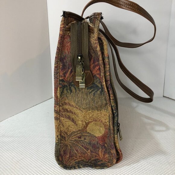 NWOT Ricardo Beverly Hills Palm Trees Large Tapestry Travel Tote Carry On Bag - Picture 6 of 13